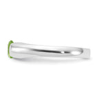 Sterling Silver Lime Green Round CZ Ring