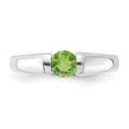 Sterling Silver Lime Green Round CZ Ring
