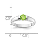 Sterling Silver Lime Green Round CZ Ring