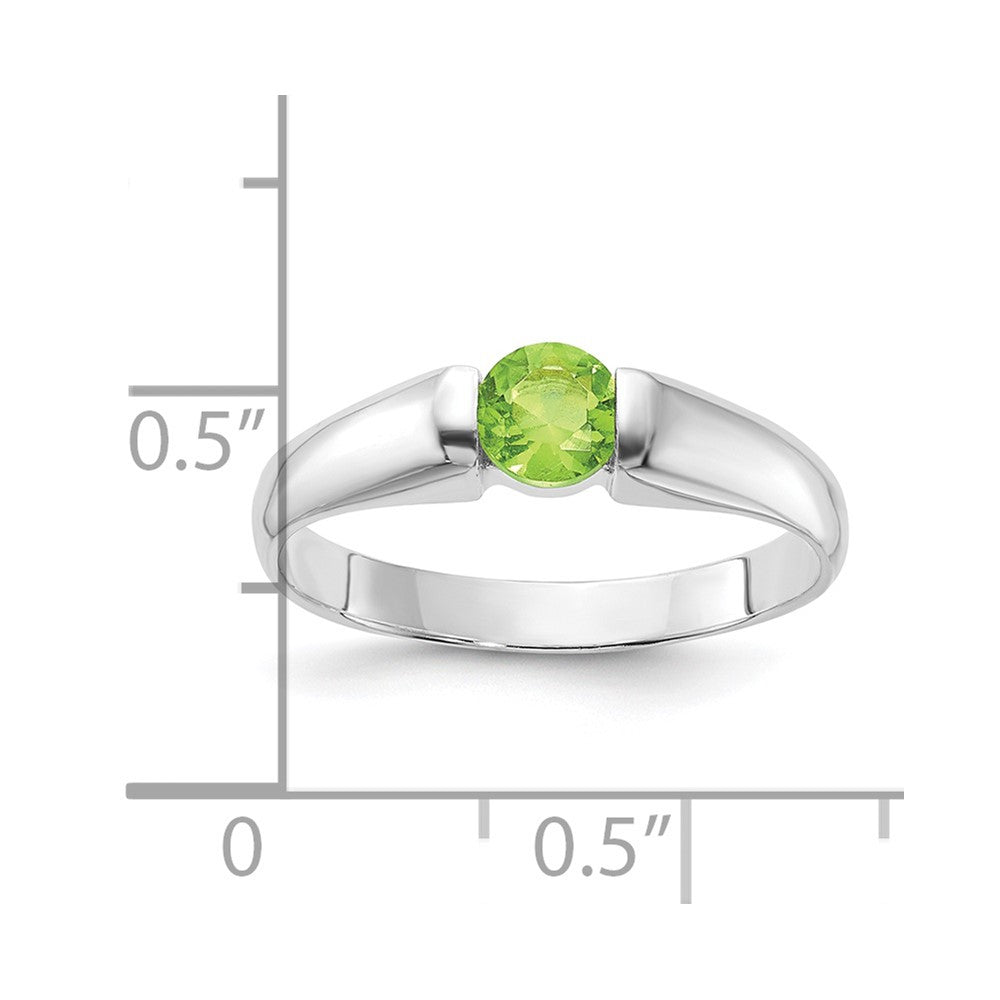 Sterling Silver Lime Green Round CZ Ring