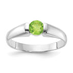 Sterling Silver Lime Green Round CZ Ring