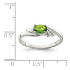 Sterling Silver Lime Green Oval CZ Ring