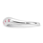 Sterling Silver Pink CZ Wavy Ring
