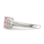Sterling Silver Pink & White CZ Ring