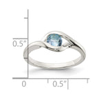 Sterling Silver Blue Glass Ring