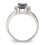 Sterling Silver Purple & White CZ Ring