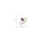 Sterling Silver Purple Oval CZ Ring