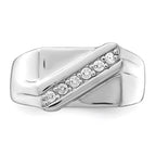Sterling Silver Rhodium Plated Fancy CZ Ring
