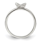 Sterling Silver Rhodium-plated Polished Butterfly Children's Ring