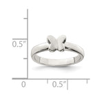 Sterling Silver Rhodium-plated Polished Butterfly Children's Ring