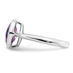 Sterling Silver Rhodium-plated Amethyst Ring