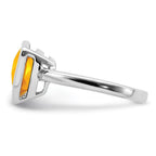 Sterling Silver Rhodium Citrine Ring