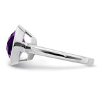 Sterling Silver Rhodium-plated Amethyst Ring