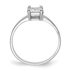 Sterling Silver Rhodium-plated Solitaire Princess CZ Ring