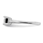 Sterling Silver Rhodium-plated Solitaire Princess CZ Ring