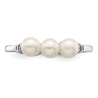 Sterling Silver Rhodium Plated Diamond and FW Cultured Pearl Ring