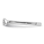 Sterling Silver Rhodium Plated Diamond Double Heart Stackable Ring