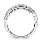 Sterling Silver Rhodium Plated Diamond Ladies Band