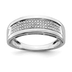 Sterling Silver Rhodium Plated Diamond Ladies Band