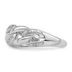 Sterling Silver Rhodium Plated Diamond Ring