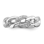 Sterling Silver Rhodium Plated Diamond Ring