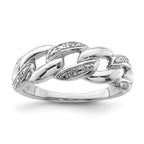 Sterling Silver Rhodium Plated Diamond Ring