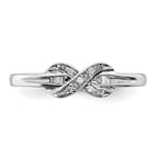 Sterling Silver Rhodium Plated Diamond Infinity Ring