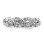Sterling Silver Rhodium Plated Diamond Ring