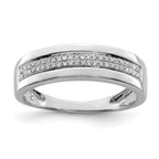Sterling Silver Rhodium Plated Diamond Ladies Band