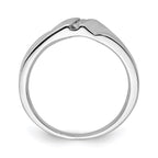 Sterling Silver Rhodium Plated Diamond Men's Ring