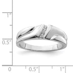 Sterling Silver Rhodium Plated Diamond Men's Ring
