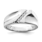 Sterling Silver Rhodium Plated Diamond Men's Ring