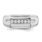 Sterling Silver Rhodium Plated Diamond Men's Ring