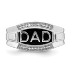 Sterling Silver Rhodium Plated Diamond Men's DAD Ring