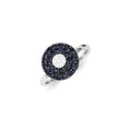 Sterling Silver Diamond & Sapphire Circle Ring