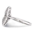 Sterling Silver Champagne Diamond & Diamond Shape Ring