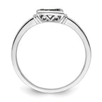 White Night Sterling Silver Rhodium-plated White Blue Diamonds Square Ring