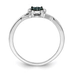 White Night Sterling Silver Rhodium-plated Blue and White Diamond Oval Ring