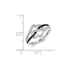 Sterling Silver Black and White Diamond Ring
