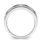 White Night Sterling Silver Rhodium-plated Black and White Diamond Ring