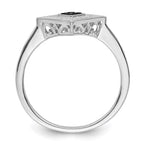 White Night Sterling Silver Rhodium-plated Black and White Diamond Ring