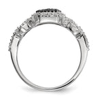 Sterling Silver Black and White Diamond Ring