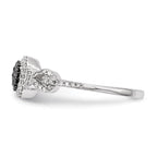 Sterling Silver Black and White Diamond Ring