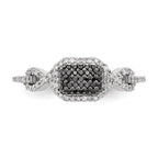Sterling Silver Black and White Diamond Ring