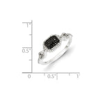 Sterling Silver Black and White Diamond Ring