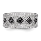 Sterling Silver Black/White Diamond Ring