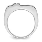 White Night Sterling Silver Rhodium-plated Black and White Diamond Men's Ring