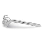 Sterling Silver Rhodium Plated Diamond Double Heart Promise Ring