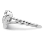 Sterling Silver Rhodium Plated Diamond Heart Ring