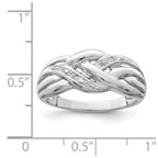 Sterling Silver Rhodium Plated Diamond Ring